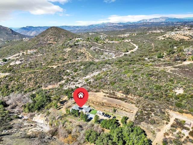 drone / aerial view with a mountain view