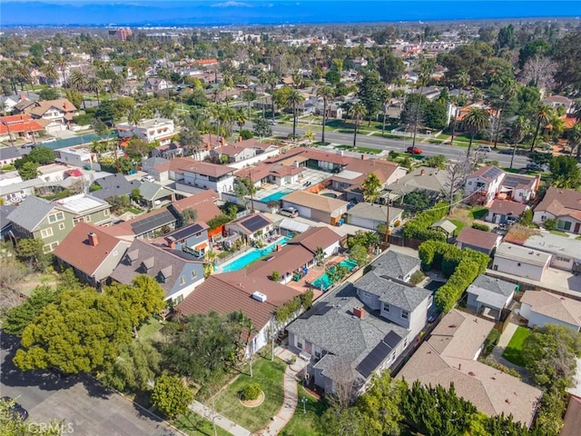 drone / aerial view with a residential view