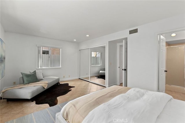 26B Surfside Ave, Surfside, CA 90743 - bedroom featuring recessed lighting, a closet, and light tile patterned floors
