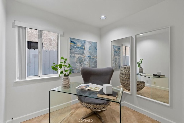 26B Surfside Ave, Surfside, CA 90743 - office area featuring recessed lighting, tile patterned flooring, and plenty of natural light