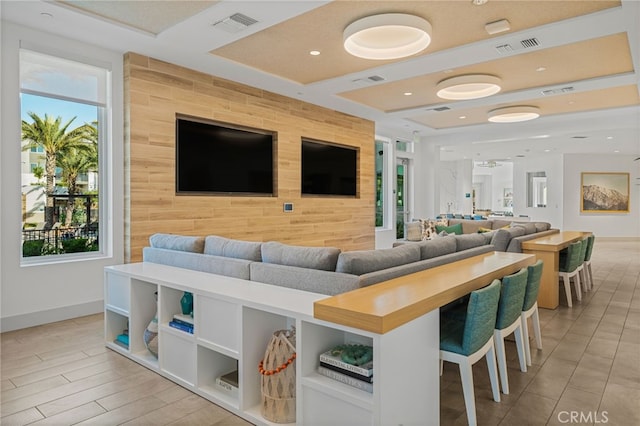 community lobby with visible vents