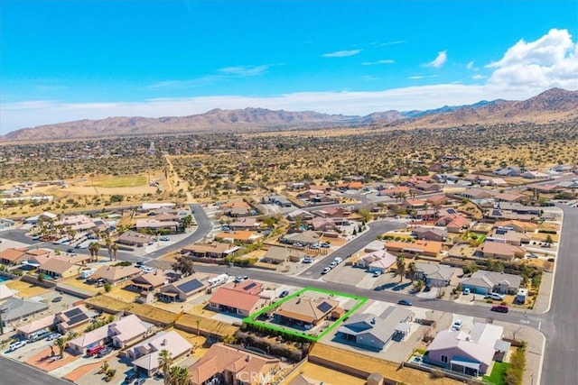 aerial view with a residential view and a mountain view