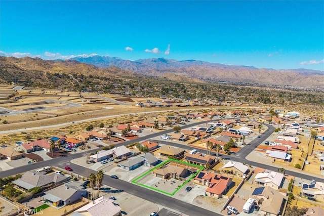 aerial view with a residential view and a mountain view