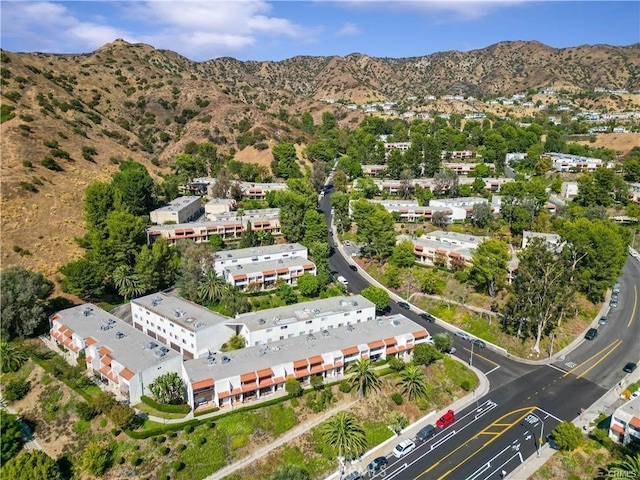 aerial view featuring a mountain view