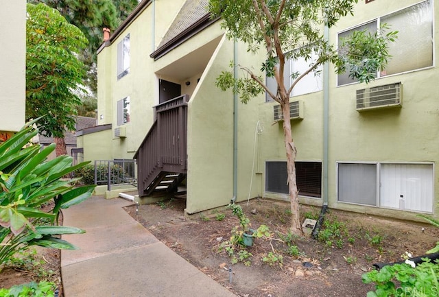 exterior space with stucco siding