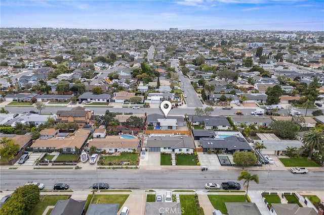 aerial view with a residential view