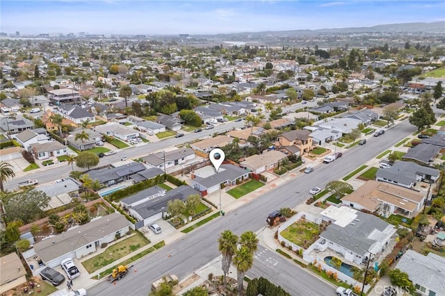 aerial view with a residential view