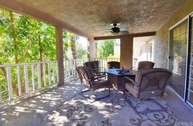 view of patio with a ceiling fan