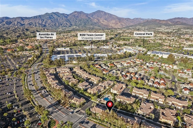 aerial view featuring a mountain view