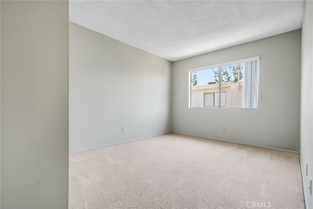 empty room featuring carpet floors and a textured ceiling