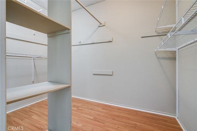 spacious closet with light wood-style floors