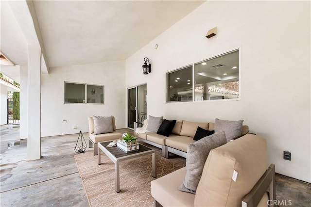 view of patio featuring an outdoor hangout area