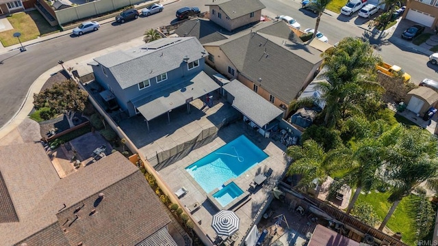 bird's eye view featuring a residential view