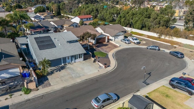 aerial view with a residential view