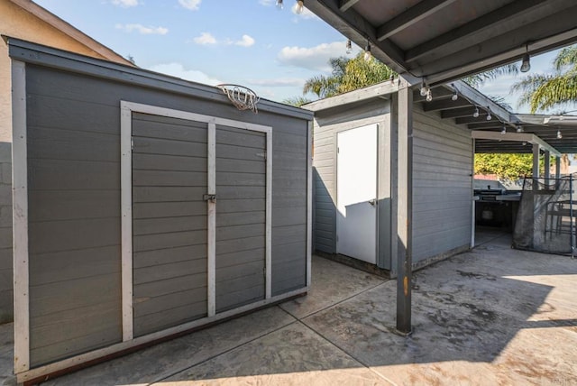 view of shed