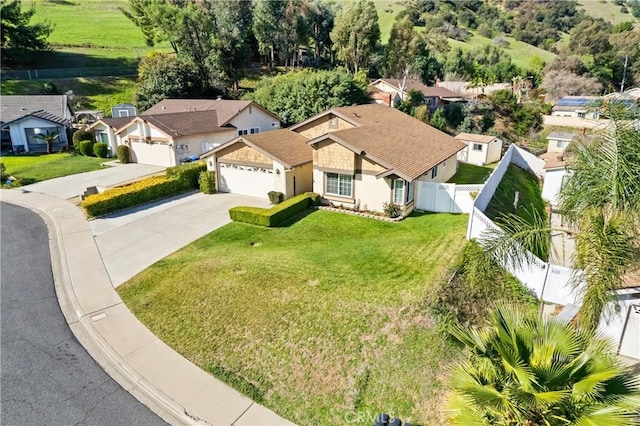 aerial view with a residential view