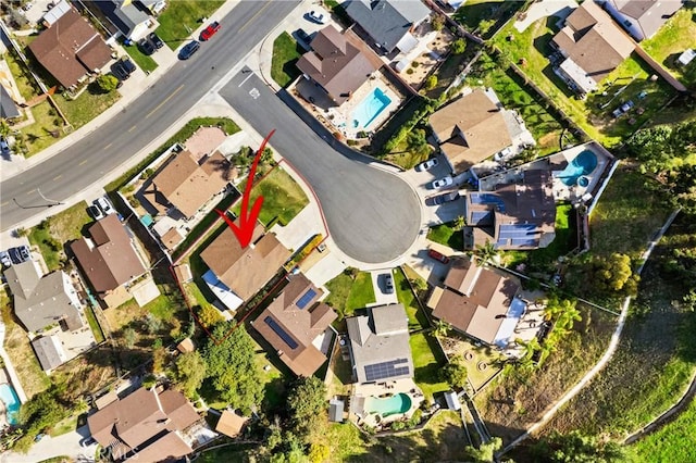 birds eye view of property featuring a residential view