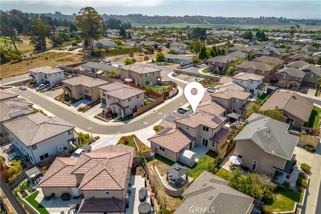 drone / aerial view with a residential view