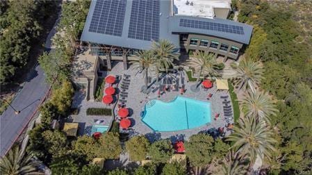 8853 Hollyhock Ct, Corona, CA 92883 - aerial overview of property's location with a pool area