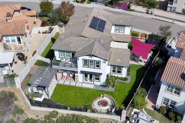 aerial view with a residential view