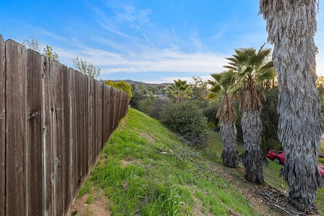 view of yard featuring fence