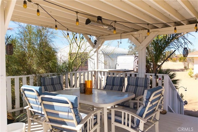 view of patio with outdoor dining area