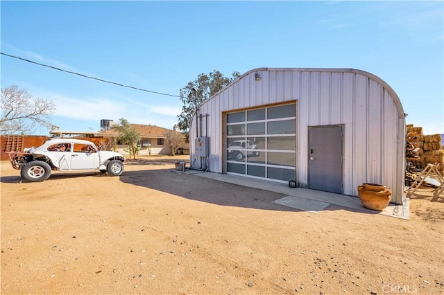 detached garage with driveway