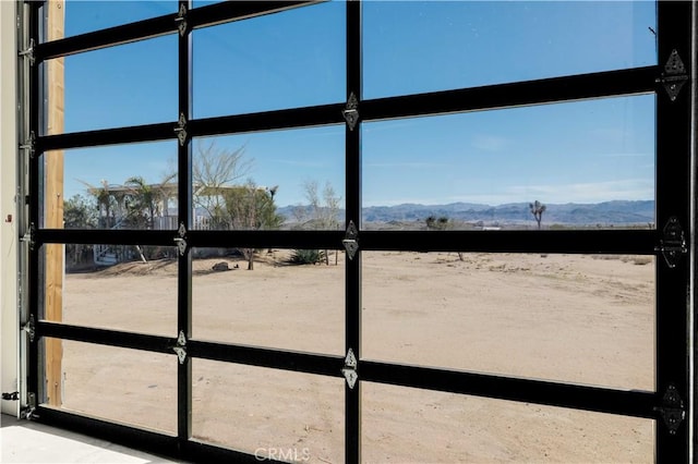 interior space featuring a mountain view