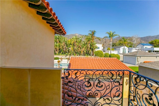 balcony with a mountain view