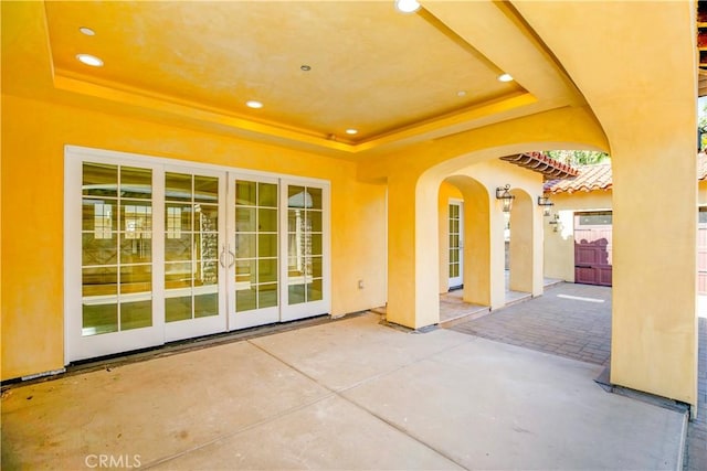 view of patio / terrace featuring french doors