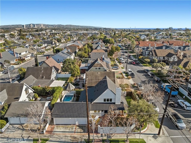 aerial view with a residential view