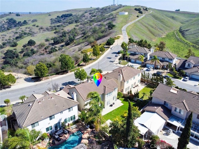 drone / aerial view featuring a residential view