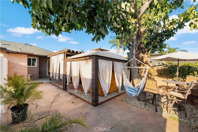 view of patio with a gazebo