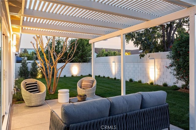 view of patio with a fenced backyard