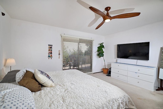 bedroom with carpet and ceiling fan