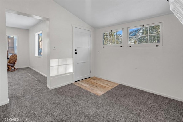 1131 Apple Ave, Wrightwood, CA 92397 - interior space with lofted ceiling, baseboards, and carpet