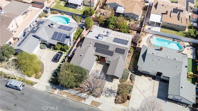 aerial view with a residential view