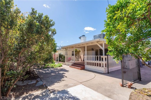 view of front of property with a porch