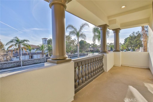 view of patio / terrace with a balcony