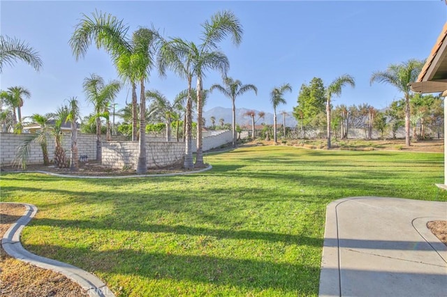 view of yard with fence