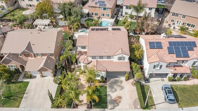 bird's eye view with a residential view