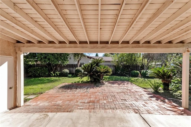 view of patio featuring a fenced backyard