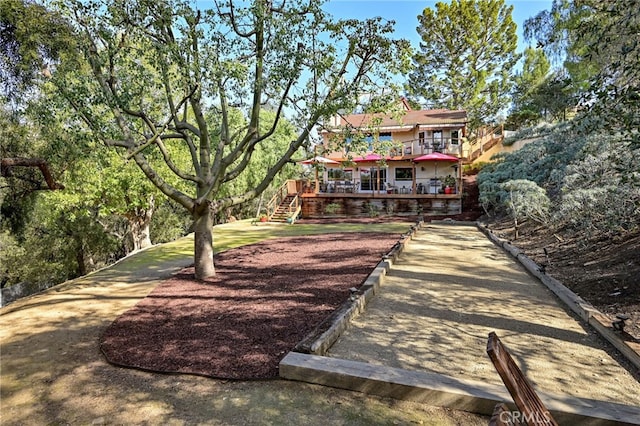 view of front of property with stairway