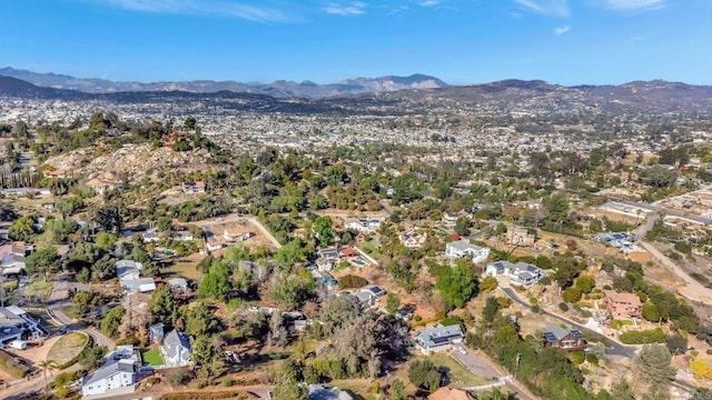 aerial view featuring a mountain view