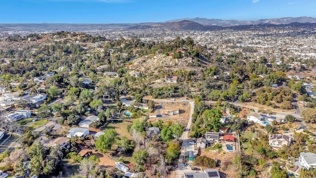 drone / aerial view with a mountain view