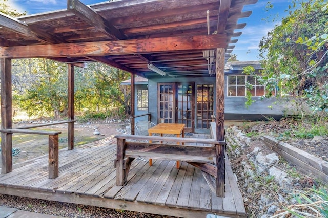 deck featuring french doors