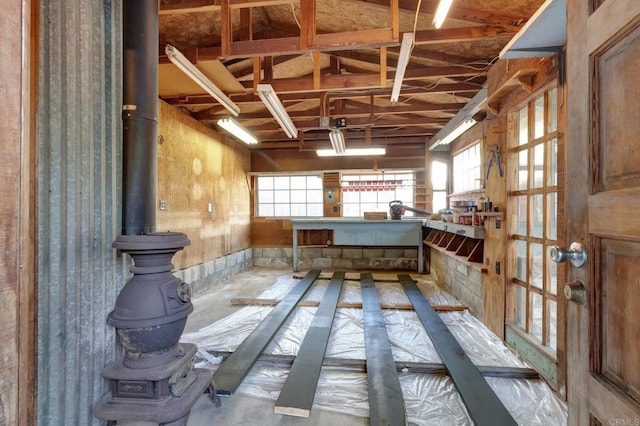 misc room with a workshop area