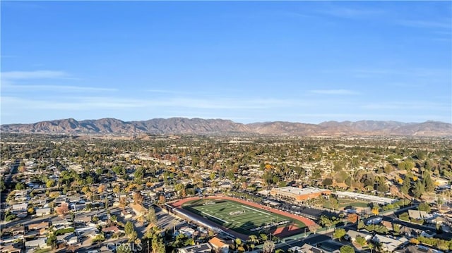 aerial view with a mountain view