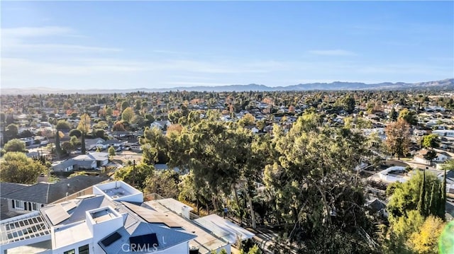 aerial view with a residential view and a mountain view