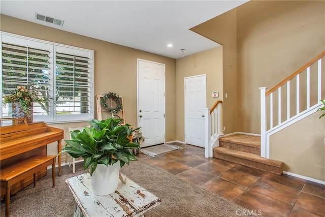 31255 Nice Ave, Mentone, CA 92359 - foyer with stairs, baseboards, and recessed lighting